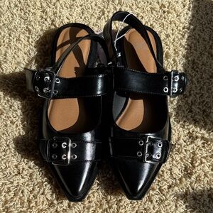 Wild Fable Peyton Black Patent Women's Buckle Strap Shoes 9m